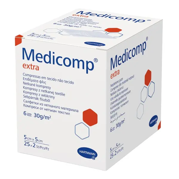 Comprese sterile Medicomp Extra, 5*5 cm, 25 bucati, HartMann