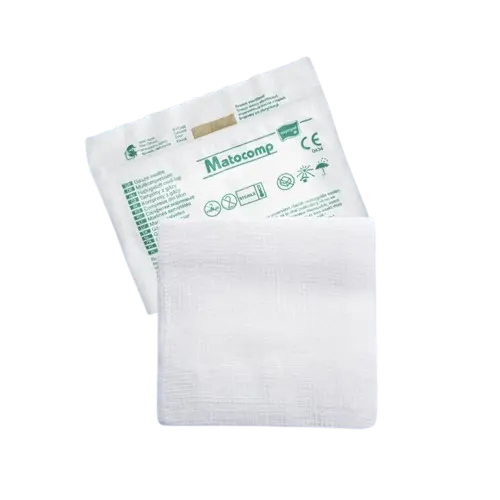 Comprese sterile tifon blister 8 straturi 17 fire 5x7.5cm, 5 bucati, Matopat