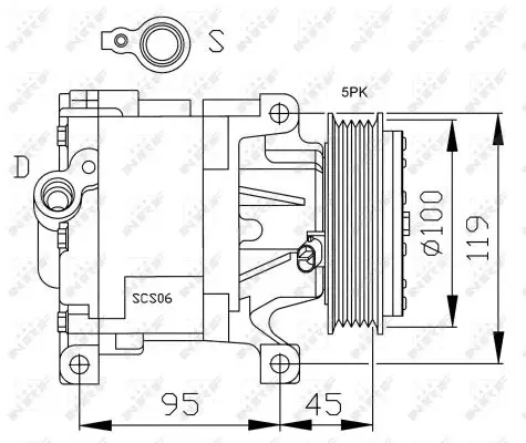 Compresor AC clima ABARTH 500 595 695, 500C 595C 695C; FIAT 500, 500 C, BRAVO II, DOBLO, DOBLO CARGO, IDEA, PANDA, PUNTO, STILO; FORD KA; LANCIA MUSA, Y, YPSILON 0.9-1.4LPG dupa 1996