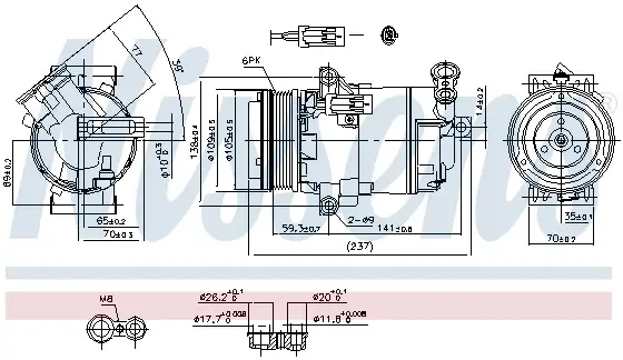 Compresor AC clima OPEL ASTRA H, ASTRA H GTC, ZAFIRA ZAFIRA FAMILY B, ZAFIRA B 1.9D intre 2004-2015