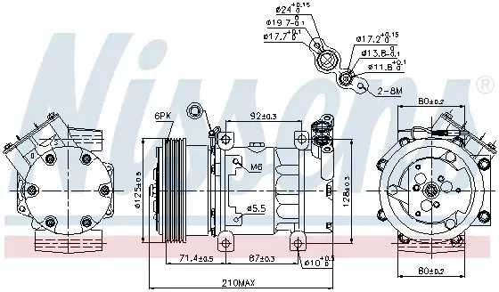 Compresor AC clima RENAULT CLIO II, KANGOO, KANGOO EXPRESS, MEGANE I, MEGANE I CLASSIC, MEGANE I COACH, MEGANE SCENIC, SCENIC I 1.6 1.6CNG 1.6LPG dupa 1998