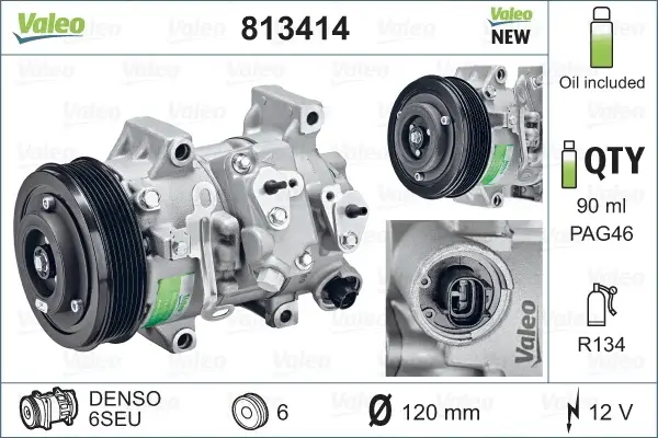 Compresor AC clima TOYOTA AURIS, AVENSIS, COROLLA, VERSO 1.4-2.0D intrre 2006-2018