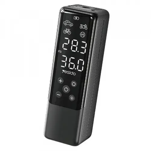 Compresor Auto Yesido VC05, 50 W, Iluminare LED 100 lm, Ecran digital (Negru)