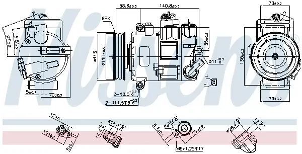 Compresor climatizare aer conditionat potrivit AUDI A1, A3, A6 ALLROAD C6, Q2, Q3, TT; SEAT ALHAMBRA, ALTEA, ALTEA XL, ARONA, ATECA, IBIZA IV, IBIZA IV SC, IBIZA IV ST, IBIZA V, LEON, LEON SC 1.0-3.6