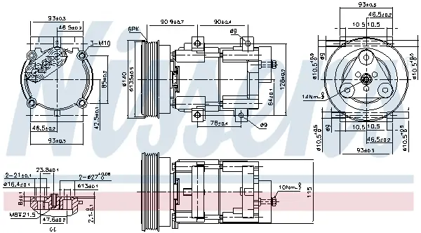 Compresor climatizare aer conditionat potrivit FORD FIESTA IV, FIESTA MINIVAN, KA, PUMA 1.25-1.7 08.95-11.08