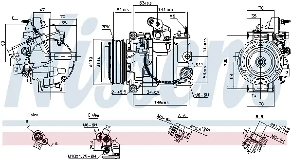 Compresor climatizare aer conditionat potrivit INFINITI EX, FX, G, M, Q60, Q70, QX50 I, QX70; NISSAN 370Z 3.5 3.7 09.07-