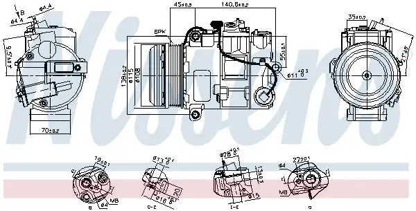 Compresor climatizare aer conditionat potrivit MERCEDES SPRINTER 3,5-T (B906), SPRINTER 3-T (B906), SPRINTER 4,6-T (B906), SPRINTER 5-T (B906) 2.2D 06.06-