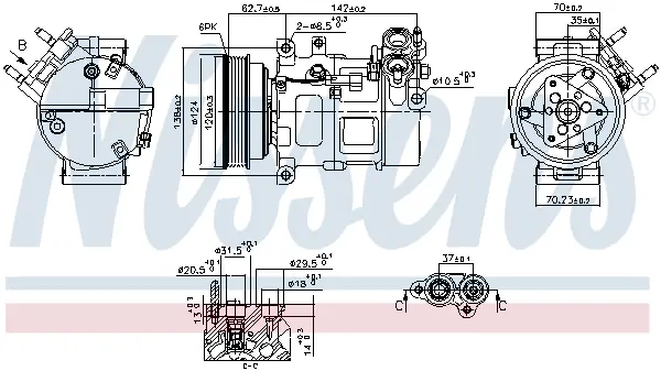 Compresor climatizare aer conditionat potrivit VOLVO S60 III, V60 I, V60 II, XC40, XC60 II 1.5-2.0H 03.15-