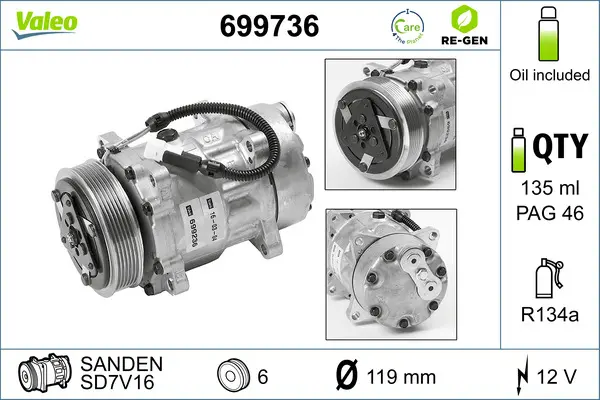 Compresor climatizare potrivit CITROEN BERLINGO, BERLINGO MINIVAN, C5 I, EVASION, JUMPER I, JUMPY I, XANTIA, XANTIA KOMBI, XM, XSARA, XSARA PICASSO, XSARA HATCHBACK 1.0-2.8D 06.87-12.15