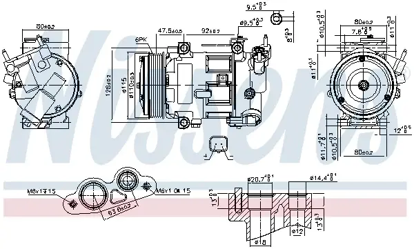 Compresor climatizare potrivit DS DS 3; CITROEN C3 II, DS3; PEUGEOT 2008 I, 208 I, 208 HATCHBACK 1.0-1.6 11.09-12.19