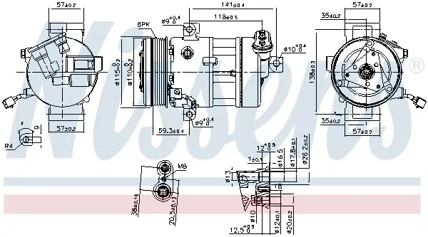 Compresor climatizare potrivit FIAT 500L, BRAVO II, TIPO; LANCIA DELTA III 09.07-