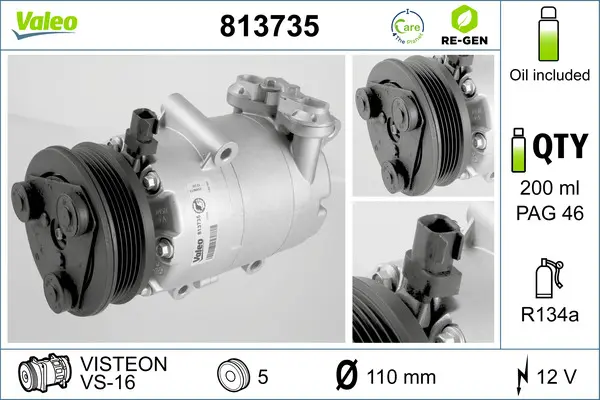 Compresor climatizare potrivit VOLVO C30, S40 II, V50; FORD C-MAX, FOCUS C-MAX, FOCUS II, FOCUS II KOMBI 1.4-2.0ALK 10.03-12.12