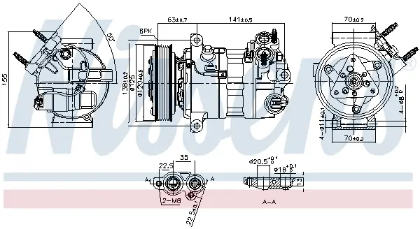 Compresor climatizare potrivit VOLVO S60 II, S90 II, V40, V90 II, XC60 I, XC90 II 1.5-2.0H 05.14-