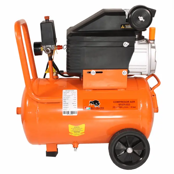 Compresor de aer cu ulei Bisonte SF020-025, debit aer 187 l/min. butelie 25 l