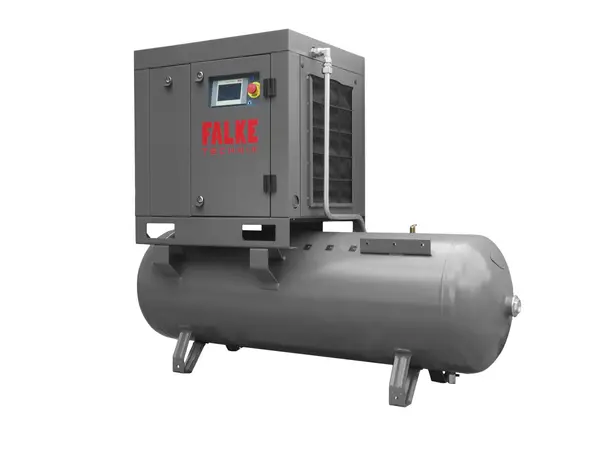 Compresor de aer profesional cu surub - 7.5kW, 1120 L/min, 8-10-13bari - Rezervor 300litri - Falke-FKVTG-KS-7.5-300L