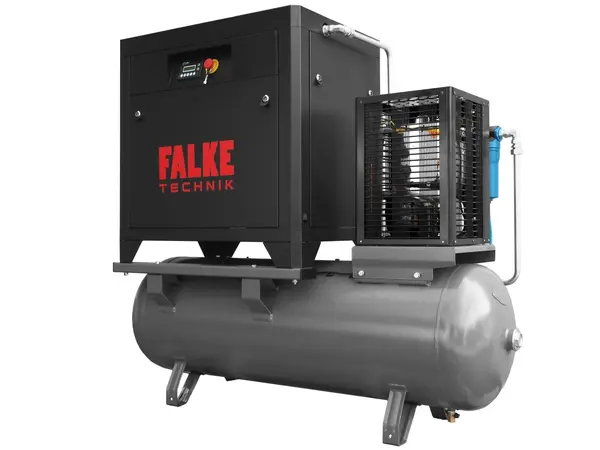 Compresor de aer profesional cu surub cu uscator de aer - 5.5kW, 850 L/min, 8-10-13bari - Rezervor 300litri - Falke-FKTG-P-5.5-300LCOMBO