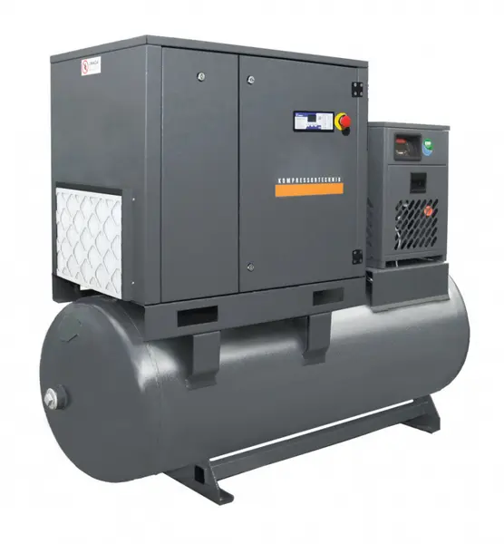 Compresor de aer profesional cu surub, cu uscator de aer - 7.5 kW, 1000 L/min, 10 bari - Rezervor 500 Litri - WLT-7.5/500-P-COMBO-10bar