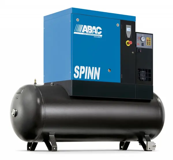 Compresor de aer profesional cu surub, cu uscator de aer - 7.5 kW, 1062 L/min, 8 bari - Rezervor 500 Litri - ABAC-SPINN-7.5E-500L-8bar