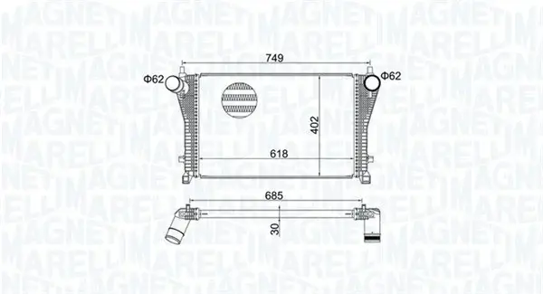 Compresor intercooler potrivit AUDI A3, Q2, Q3, TT; SEAT ATECA, LEON, LEON SC, LEON ST, LEON HATCHBACK; SKODA KAROQ, KODIAQ I, OCTAVIA III, SUPERB III; VW ARTEON, ARTEON SHOOTING BRAKE 1.2-2.0D 04.12-