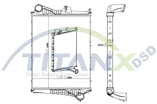 Compresor intercooler potrivit VOLVO FH, FH12, FH16, FM, FM II, FM10, FM12, FM7, FM9, FMX D10A320-D9B380 08.93-