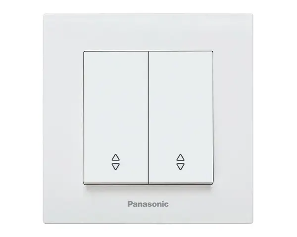 Comutator alb scara, cu 2 butoane, montaj incastrat, IP 20, Karre Plus Panasonic P-KP2SC