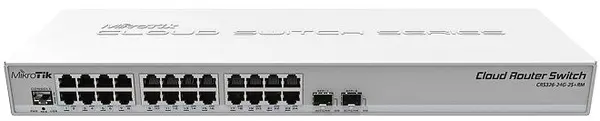 Comutator Mikrotik - CRS326-24G-2S+RM Dual Boot, 24 porturi, alb