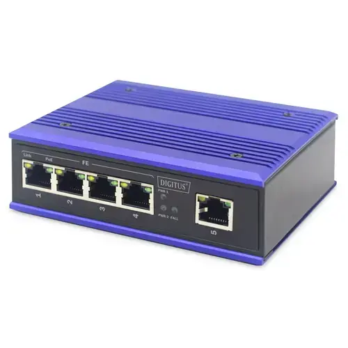 Comutator PoE Fast Ethernet Digitus Industrial cu 4 porturi
