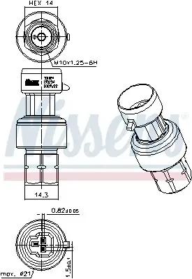 Comutator presiune aer conditionat potrivit ABARTH 500 595 695; ALFA ROMEO 147, 159, BRERA, GIULIETTA, GT, MITO, SPIDER; CHEVROLET AVEO, AVEO KALOS, CAMARO, CAPTIVA, CORVETTE 0.9-6.2 09.95-