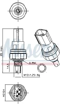 Comutator presiune aer conditionat potrivit AUDI A3, TT; FORD GALAXY I; SEAT ALHAMBRA, CORDOBA, CORDOBA VARIO, IBIZA II; SKODA OCTAVIA I; VW BORA, BORA I, CORRADO, GOLF III 1.0-Electric 02.88-12.10