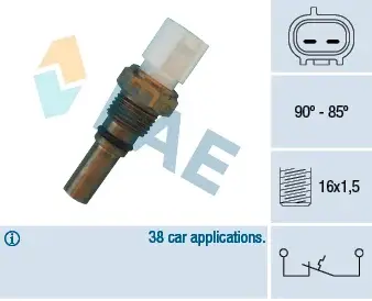 Comutator temperatura ventilator radiator potrivit LEXUS GS, LS; TOYOTA CARINA E VI, CELICA, COROLLA, PICNIC, RAV 4 I 1.9D-4.3 10.89-12.04