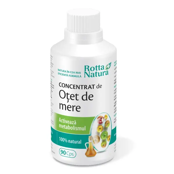 Concentrat otet mere si vitamina E, 90 capsule, Rotta Natura