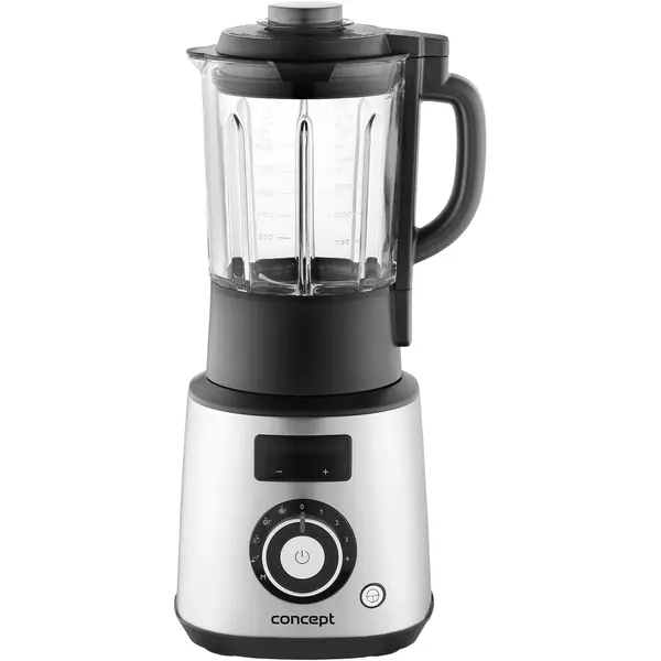 Concept Blender Concept SM1000, 1500 W, 1.75 l, recipient din sticla, 22000 rpm, 4 programe, 4 viteze de mixare, functie PULSE/ICE, Inox