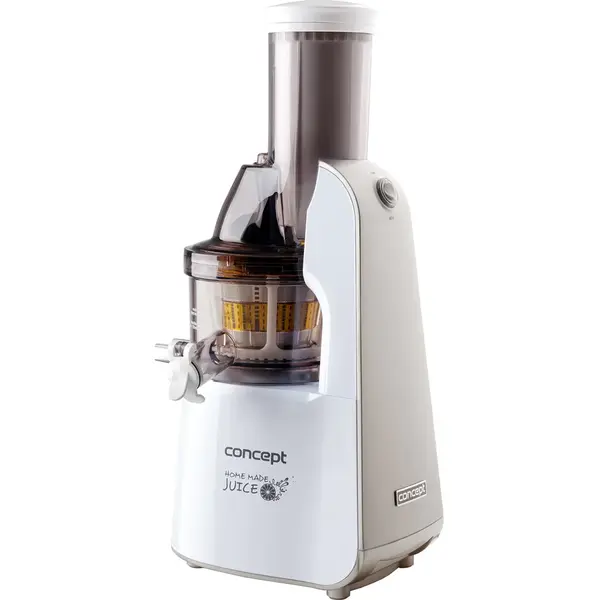 Concept Storcator de fructe si legume Concept LO7066, 240 W, 60 rpm, tub alimentare XXL, recipient 1 L, anti picurare, Alb