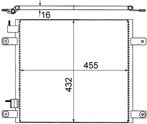 Condensator A C 467x437x16 potrivit DAF 65 CF, 75 CF, 85 CF, CF 65, CF 75, CF 85 02.98-12.20