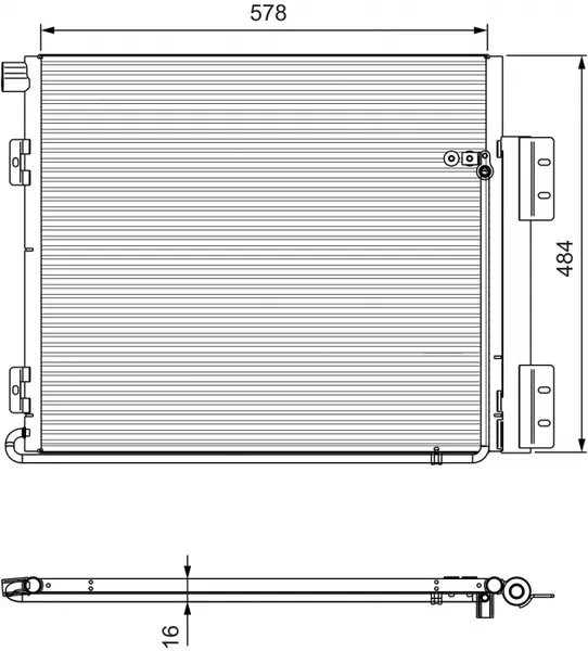 Condensator A C 482x580x16 potrivit MAN FOC, TGL I, TGM I 08.04-