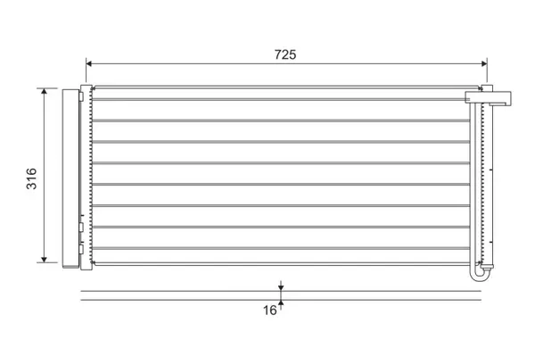Condensator A C (cu uscator) potrivit PORSCHE PANAMERA 3.0-4.8 07.09-10.16