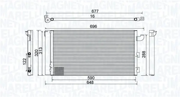Condensator climatizare (cu uscator) potrivit FIAT PANDA, PANDA HATCHBACK 1.1-1.2LPG 09.03-