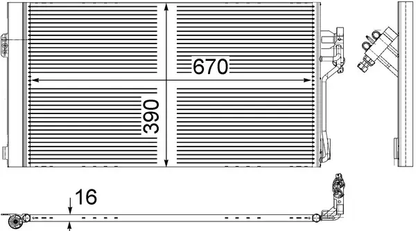 Condensator climatizare (cu uscator) potrivit MERCEDES VIANO (W639), VITO MIXTO (W639), VITO (W639) 2.0D-3.7 09.03-