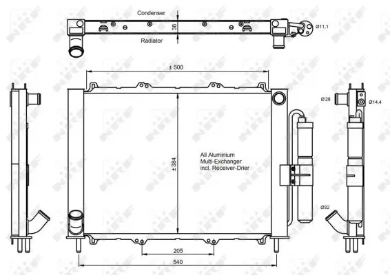 Condensator, climatizare NRF 350058