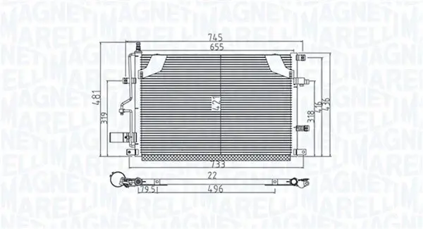 Condensator climatizare potrivit VOLVO S60 I, S80 I, V70 II, XC70 I 2.0-3.0 05.98-04.10