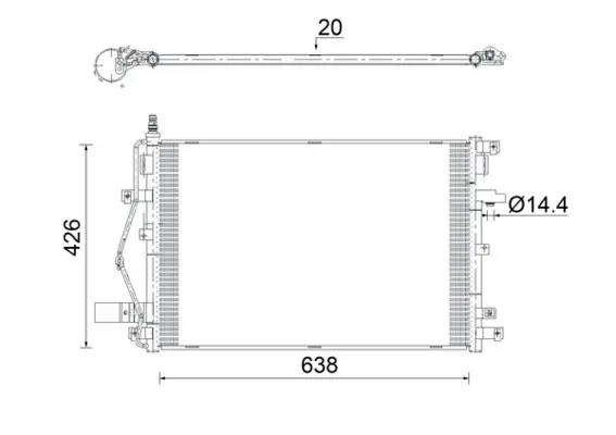 Condensator climatizare potrivit VOLVO XC90 I 2.4D-4.4 06.02-12.14