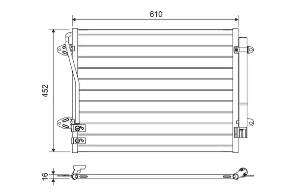 Condensator climatizare potrivit VW CC B7, PASSAT ALLTRACK B7, PASSAT B6, PASSAT B7, PASSAT B7 KOMBI 1.4-3.6 07.05-12.16