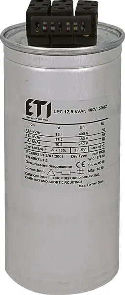 condensator lpc 12.5 kvar, 400v, 50hz 004656751