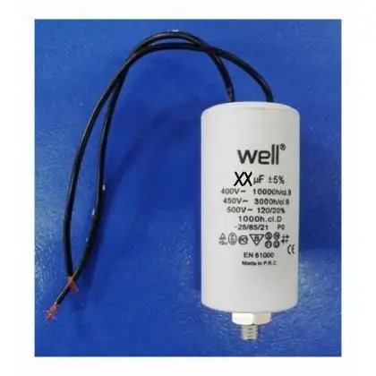 Condensator pornire motor 400V 25uF cu fir Well MOTCAP-25UF-WR-WL