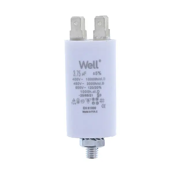 Condensator pornire motor 400V 3.75uF cu pin, Well