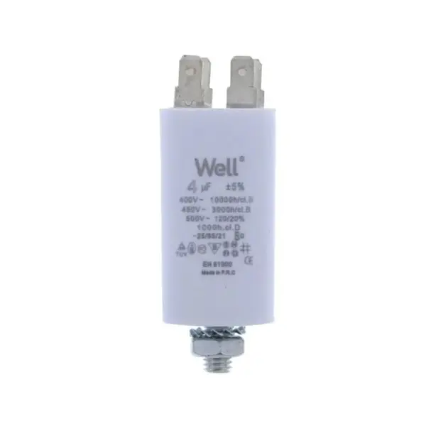 Condensator pornire motor 400V 4uF cu pin, Well
