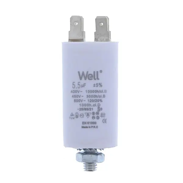 Condensator pornire motor 400V 5.5uF cu pin, Well