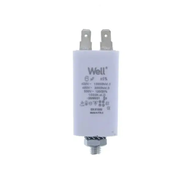 Condensator pornire motor 400V 6uF cu pin, Well