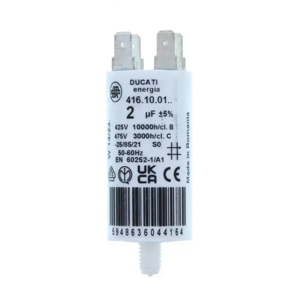 Condensator pornire motor 425V 2uF cu pin, Ducati Energia 416100164
