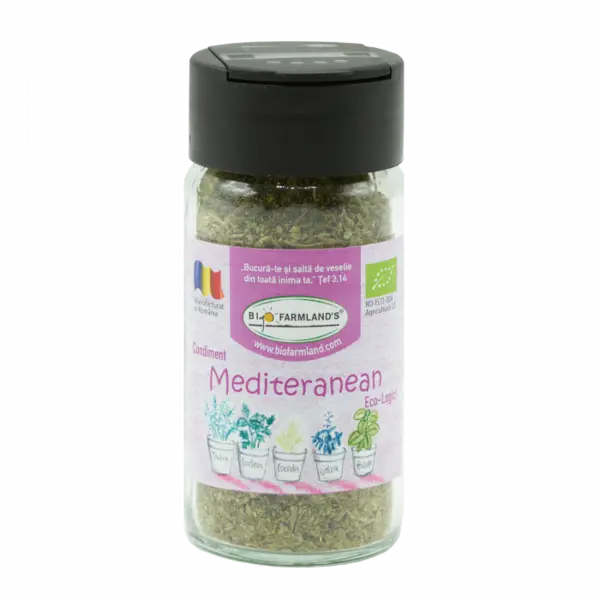 Condiment , zAmestec Mediteranean, ECOLOGIC - 15g (Recipient Sticla)
